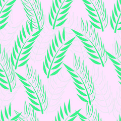 Pink pattern with plant leaves