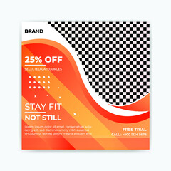 Fototapeta premium Fitness social media post or banner design template