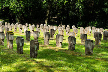 Gräberfeld auf dem Waldfriedhof in Stuttgat