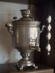 Antique samovar made of copper and bronze