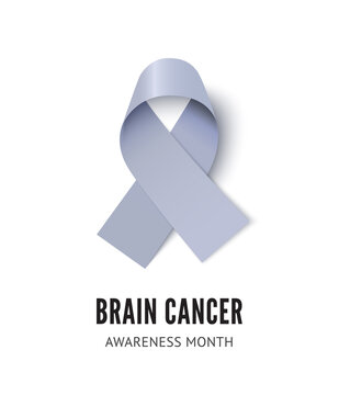 Brain cancer awareness ribbon vector illustration isolated on white background. Concept for brain cancer awareness month