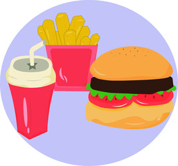 burger and fries