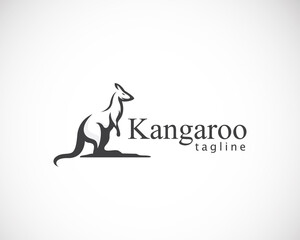 kangaroo logo black vector animal illustration design