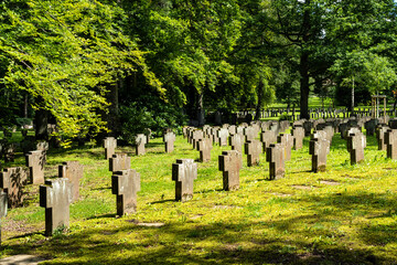 Gräberfeld auf dem Waldfriedhof in Stuttgat