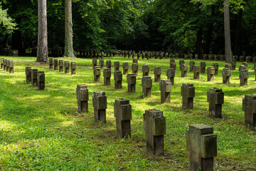 Gräberfeld auf dem Waldfriedhof in Stuttgat