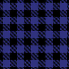 Abstract geometric tartan check seamless pattern. Buffalo check plaid gingham checker black, blue. Endless texture with for decorative paper, fabric. Vector Christmas background