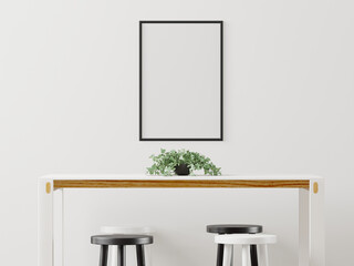 3D Mockup photo frame in Modern interior of living room