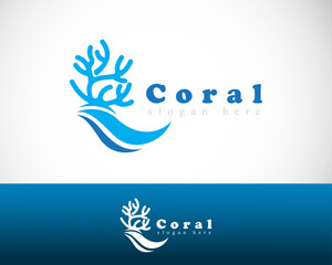 coral logo creative beach emblem brand illustration vector wave