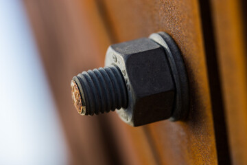 A close up of a nut and bolt 