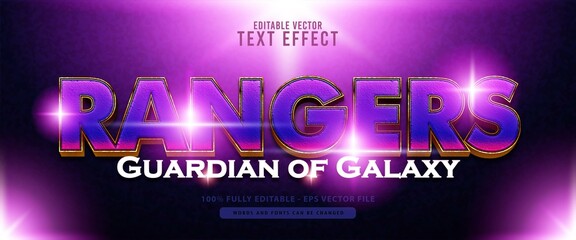Rangers Heroes, shiny purple and gold Text Effect