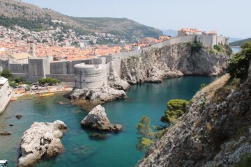Walls of Dubrovnik from the Fort Lovrijenac, Croatia