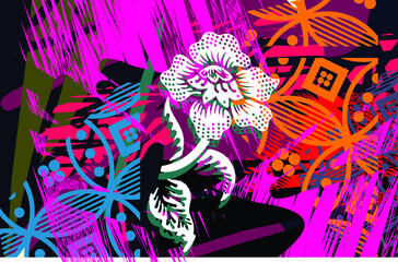 Abstract face painting, wall art, vector design illustration. creative graphic design shapes with textured geometric shapes. minimalistic abstract geometric face. EPS 10