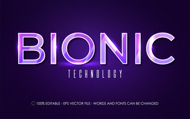 Editable text effect, Bionic style illustrations