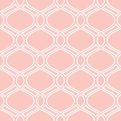 Seamless vector wavy pink and white ornament. Modern background. Geometric modern pattern
