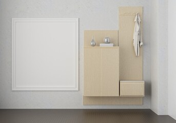 3D Mockup photo frame in Modern interior of living room