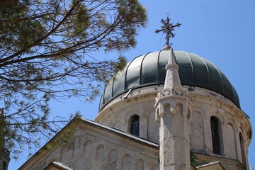 Fototapeta na wymiar Dome of Saint Michael Archangel Church, Herceg-Novi, Montenegro