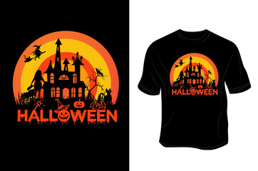 Happy Halloween - Unisex T shirt, Design vector, Greeting card, Poster, Mug Design.