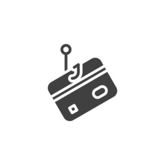 Credit card phishing attack vector icon