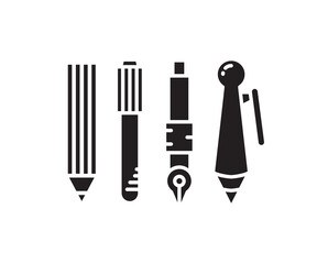 pen and pencil icons set vector illustration