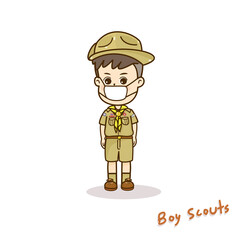 Obraz na płótnie Canvas Cartoon Cute Boy Scouts vector.