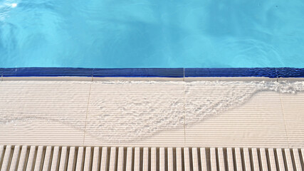 Pool drain edge, close up