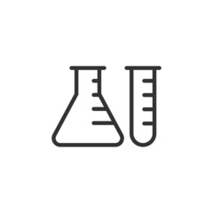Chemistry flasks icon isolated on white background. Science symbol modern, simple, vector, icon for website design, mobile app, ui. Vector Illustration