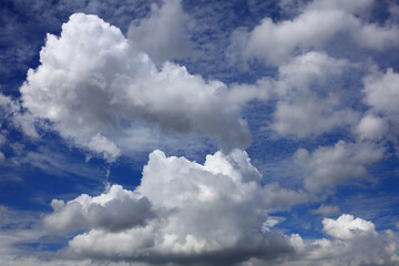 Obraz premium Close up beatutifule natural scene of white clould aginst blue sky on sunny day, Clouds in the blue sky