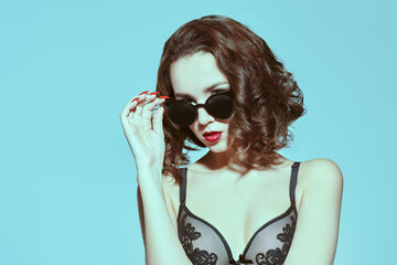 glamorous girl in lingerie