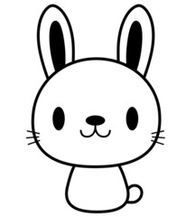 動物 イラスト 【黒ライン】ウサギ06