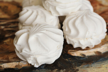 many white marshmallow on the table