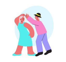 Elderly Couple Dancing Composition