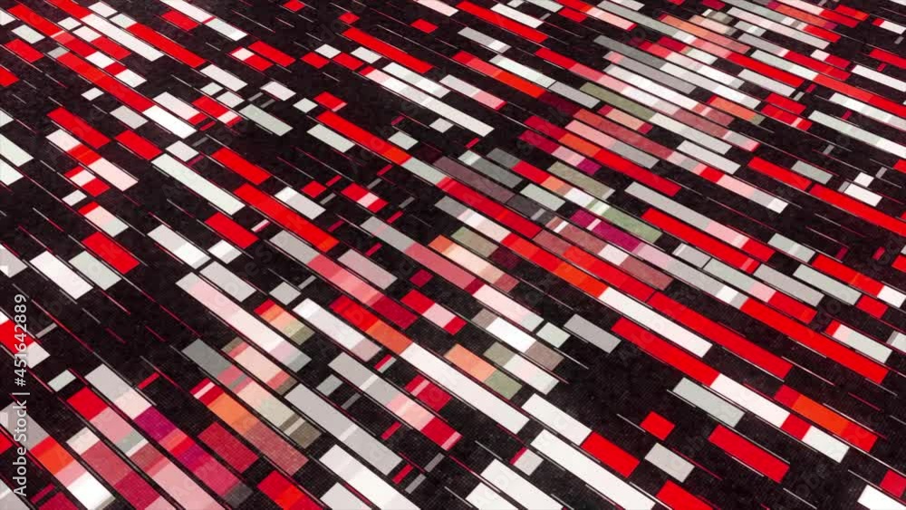 Aufkleber movement of flat colorful rectangular shapes on a black background, seamless loop. animation. simple
