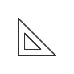 Math triangle ruler icon isolated on white background. Education symbol modern, simple, vector, icon for website design, mobile app, ui. Vector Illustration