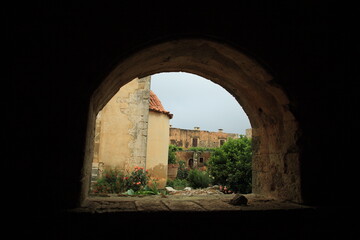 Holy Arcady Monastery in Crete, February, Greece. High quality photo
