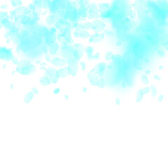Turquoise flower petals falling down. Unequaled ro