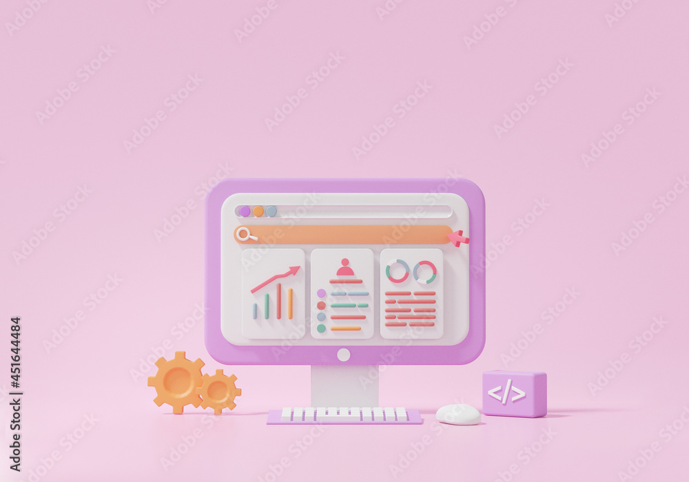 Poster minimal cartoon search engine optimization or seo marketing concept. growth web analytics click sear
