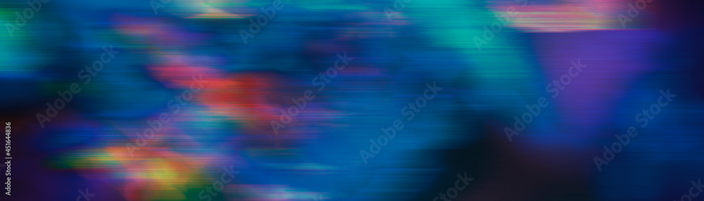 Poster abstract composition of refractive smooth blue-violet lines on a dark background in light rays, 3d r