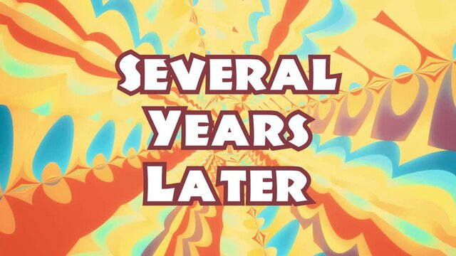 A big collection of short funny colorful time cards, with years, centuries, seconds, minutes (and variations). Retro cartoon style.
