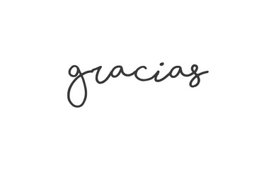 Fototapeta premium Gracias vector lettering. Thank you in Spanish. Phrase handwritten calligraphy.