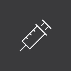 Syringe icon. Vaccine symbol. Linear vector illustration.