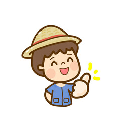 Cartoon thai farmer character.