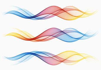 Wave colored set abstract transparent flow colorful wave