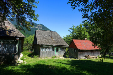 Fototapeta na wymiar Summer alpine landscape in the Carpathians, Magura Village, Romania, Europe