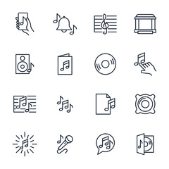 set of Music elements symbol template for graphic and web design collection logo vector illustration