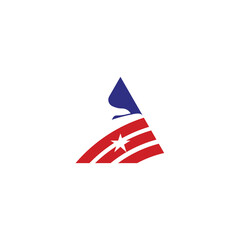 American flag bird triangle logo