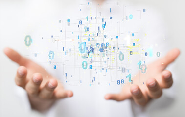 Big data and artificial intelligence concept. Machine learning and cyber mind domination