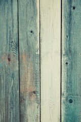 Blue and white old wooden background. Flat lay. Top view.