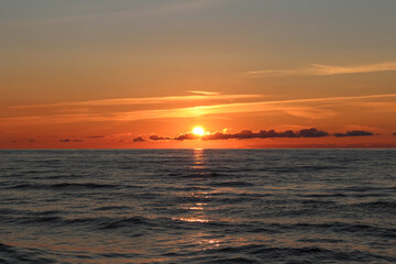Beautiful sunset at the Polish seaside
