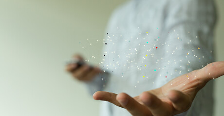 Big data and artificial intelligence concept. Machine learning and cyber mind domination