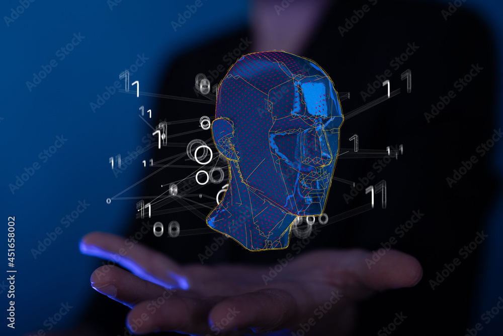Poster artificial intelligence concept. creative brain concept